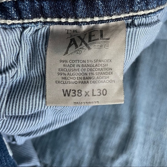 TK Axel‎ Mens Slim Boot Cut Jeans Size 38 x 30 Blue Button Flap Pockets - Picture 11 of 12